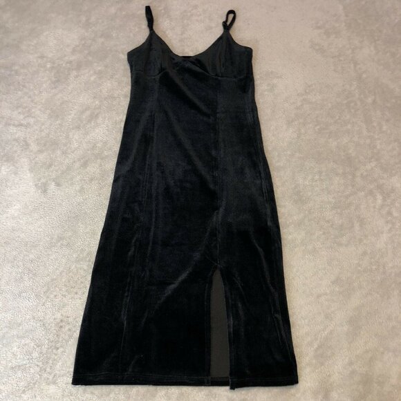FOREVER 21 Black Velour Stretch Sleeveless Bodycon Style Dress Sz S - Picture 4 of 9